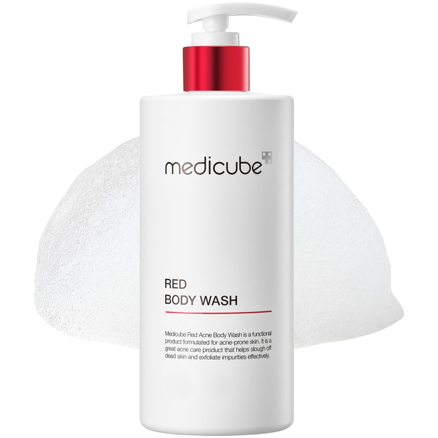 Medicube Red Acne Body Wash 14.52 Fl.oz I Low pH and Hydrating Cleanser with Salicylic Acid, Lactic Acid, Niacinamide and Hyaluronic Acid Suitable for Bacne Treatment | Korean Skin Care